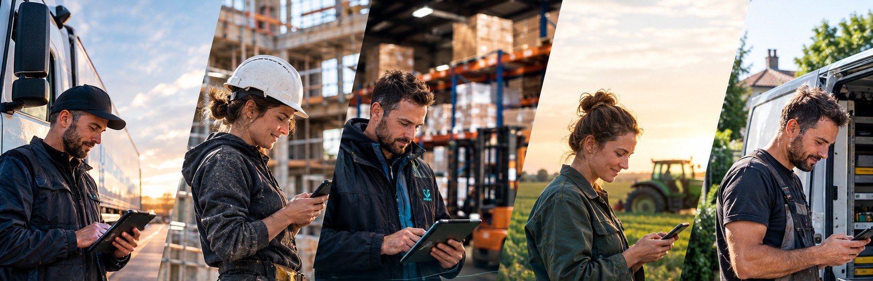 Des professionnels du transport, du bâtiment, de la logistique, de l'agriculture et des services de proximité, sur le terrain